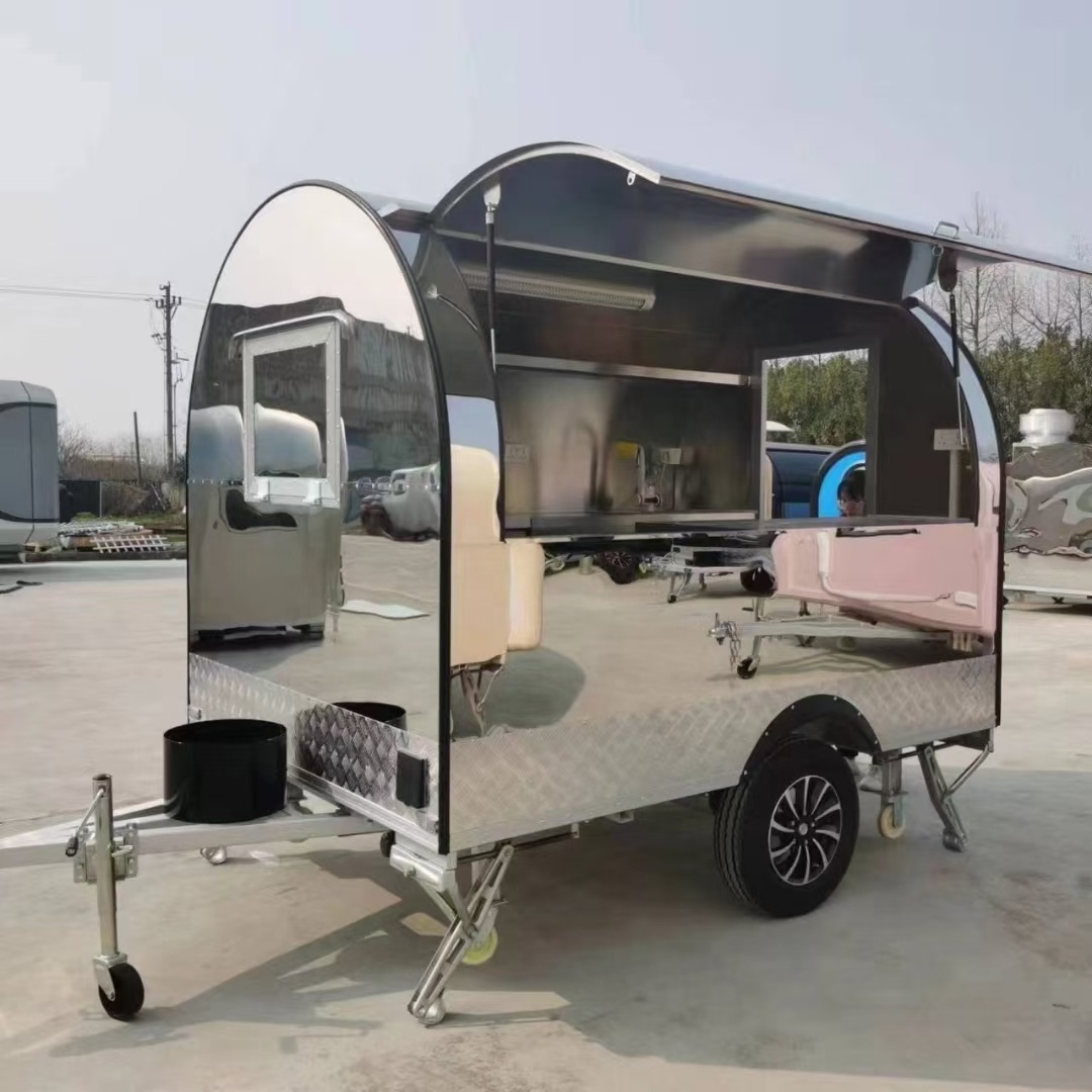 customized Trailer with equipments Street Sale Catering Trailer Commercial Crepe Taco Coffee Truck Snack Food Trailer With Grill