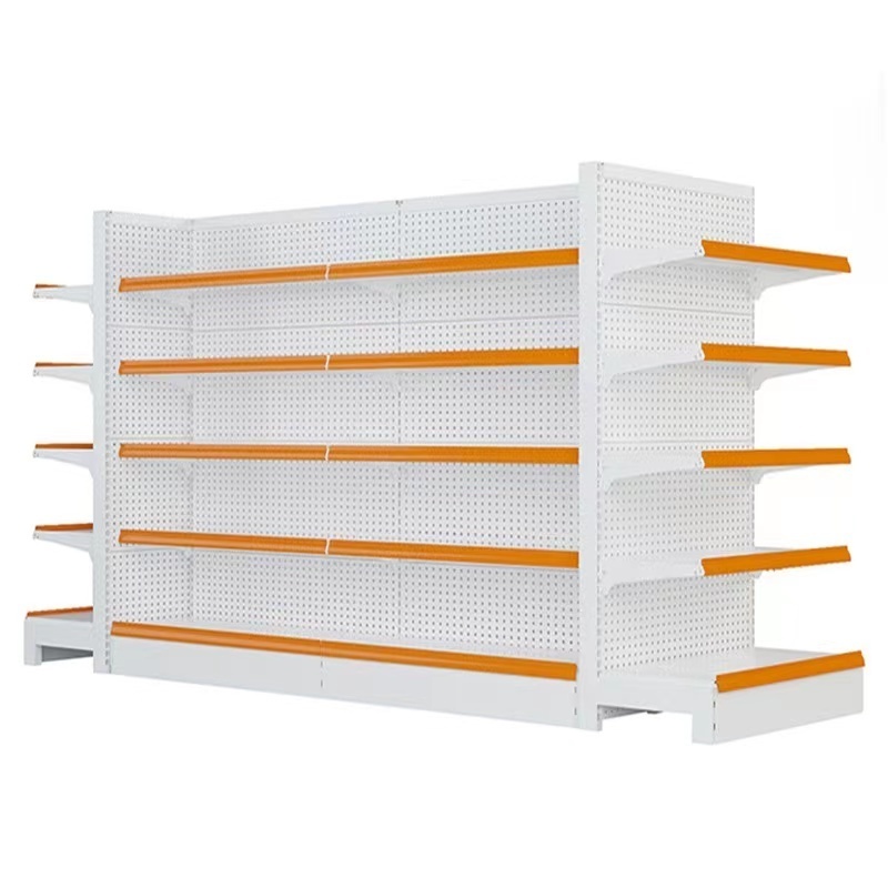 Customized  Supermarket Grocery Store Steel Wire Shelf  Factory Low Price Multi-layer double-sided Shelves