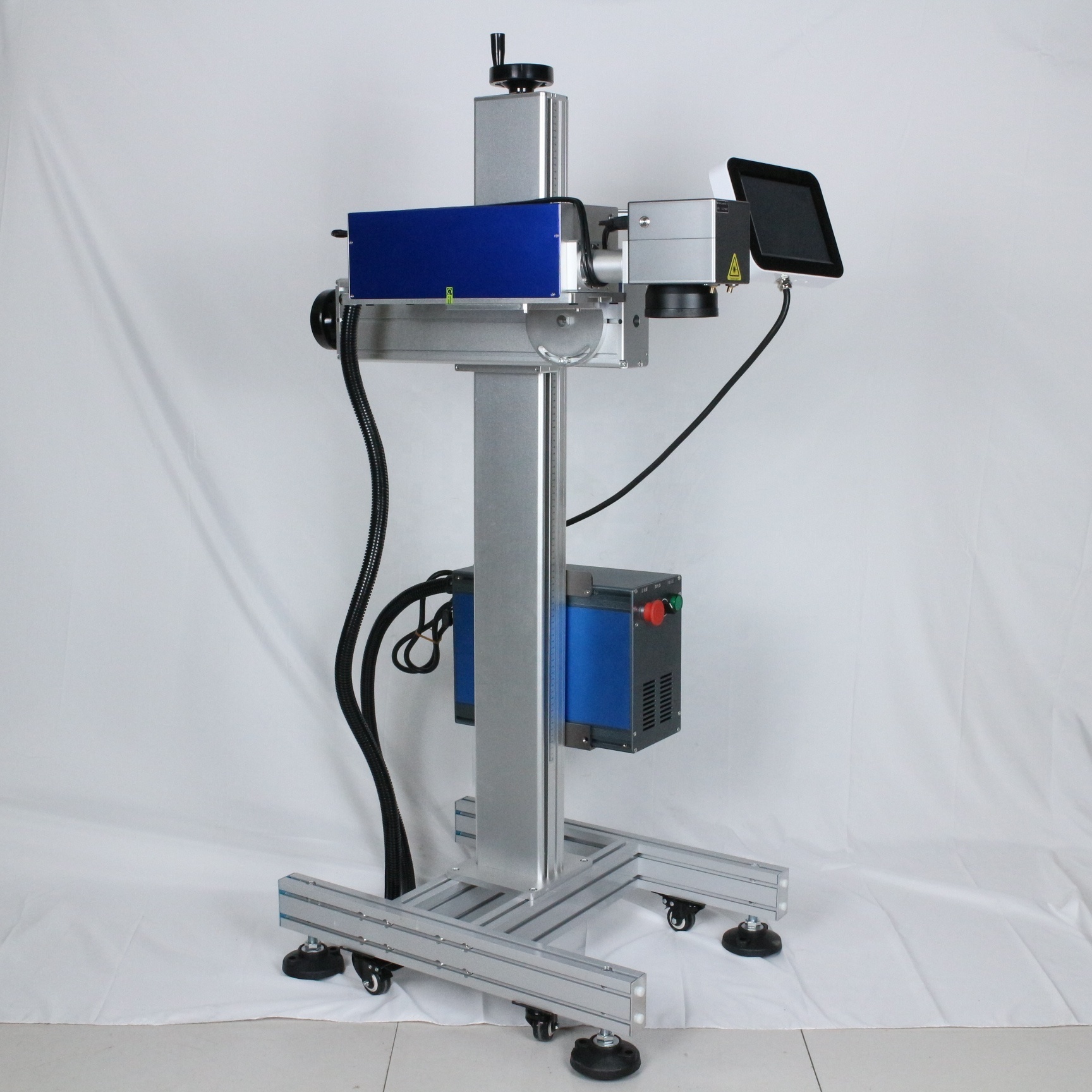 online flying laser marking machine fiber co2 uv mopa laser for assembly line beverage and food plants