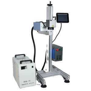 online flying laser marking machine fiber co2 uv mopa laser for assembly line beverage and food plants