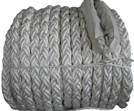 Hot sales Durable Marine 8 strands 64mm high quality PP/PE  mooring rope used ship hawser