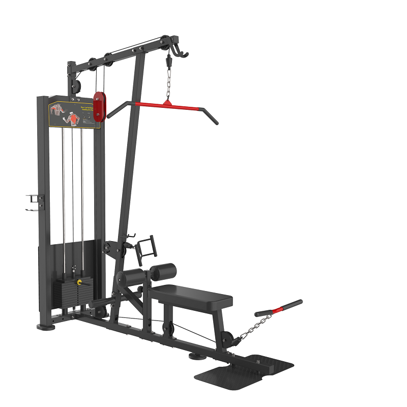 Best Quality Fitness Gym Machine Seated Pin Loaded Lat Pulldown Machine Low Row Machine