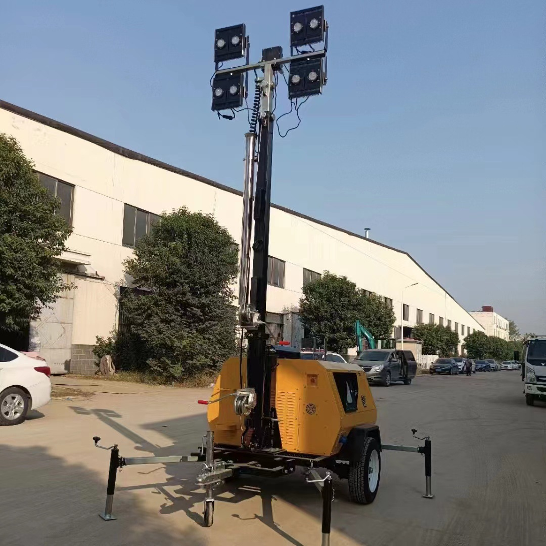 HOT!! Trailer mobile tower light LED 5m 7M 9M Diesel Generator light towers industrial