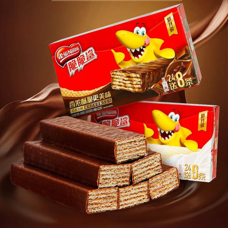 Wholesale Chinese snack  chocolate Wafer biscuits Matcha peanut wafer cookie