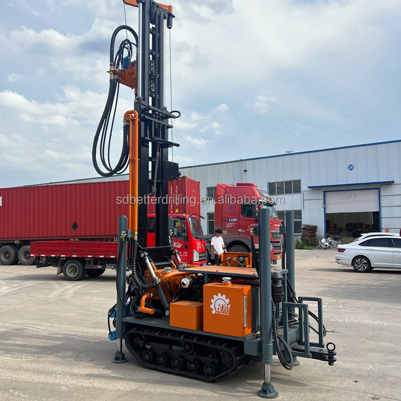 BDM-160T  Rubber belt track Household water drilling machine 150m depth cheap price pneumatic water well drilling rig