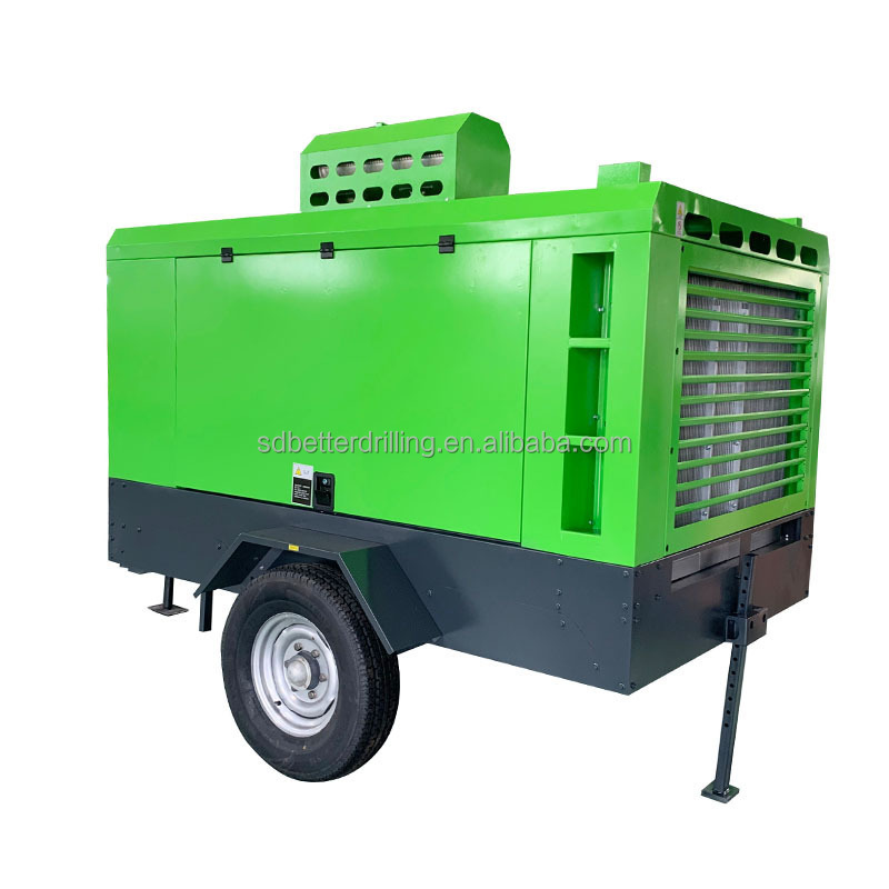 Portable Mobile Diesel driven Screw air compressor For deep water well drill for sale