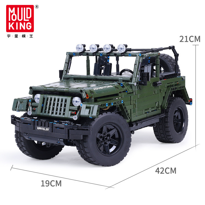 Mould King 13124 Jeep Wrangler Rubicon RC stack block Off Road Car Technic Building Model Off-road Vehicle Remote Control