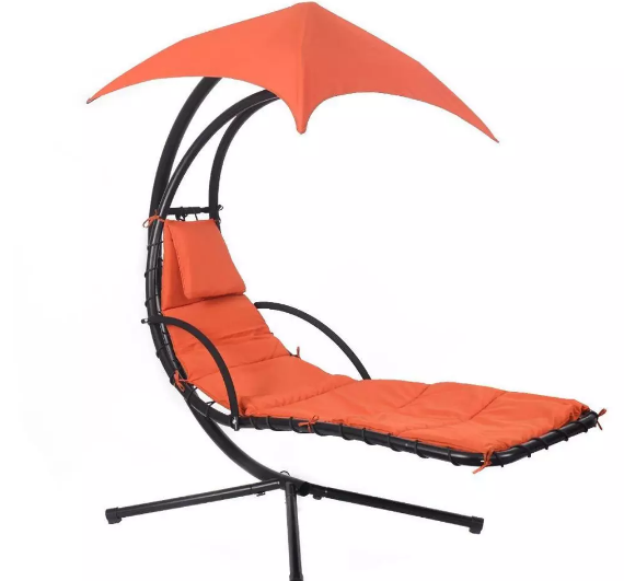 Hanging Chaise Lounger Chair Porch Swing Hammock Chair Large Weight Capacity