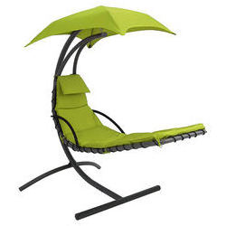 Hanging Chaise Lounger Chair Arc Stand Porch Swing Hammock Chair With Canopy