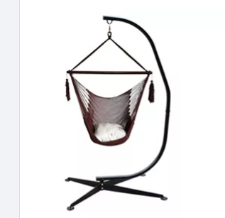 Hammock Chair Steel Stand With Cotton Hanging Chair Camping Hammock Bedroom Gifts