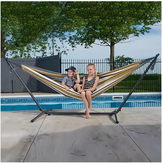 Outdoor Camping Hammock Cotton Canvas Hammock Swing Portable Folding Hammock