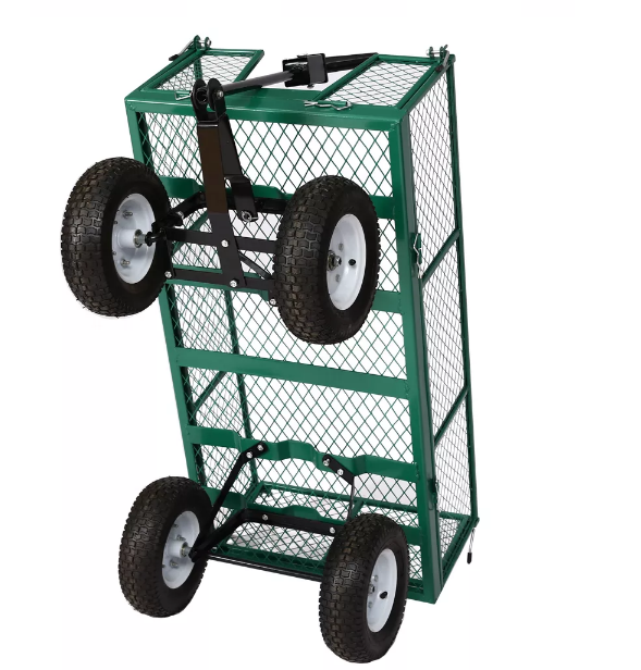 Hot Sale 4 Wheel Yard Used Garden Mesh Wagon Cart