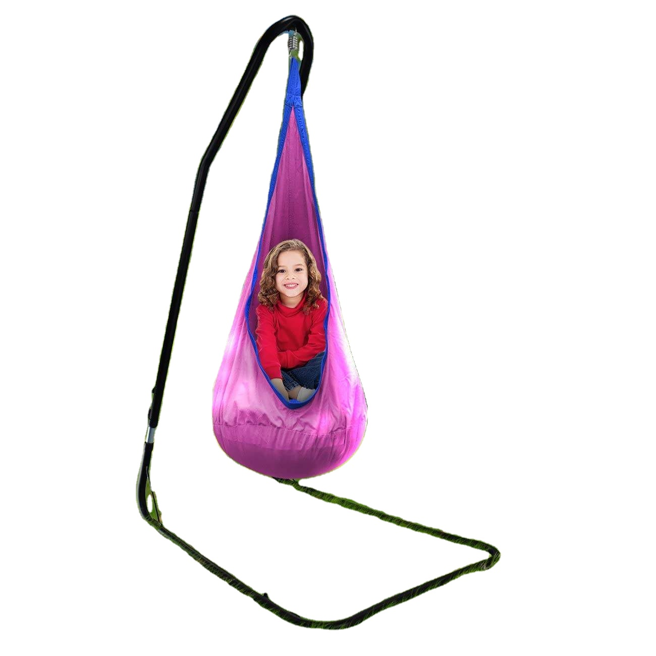 Adjustable Multiple Use Weather Resistant Curved Hammock Chair Swing Stand For Hanging Chair Lounger Indoor And Outdoor