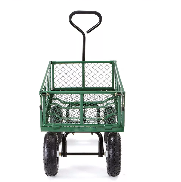 Cart Yard Garden Utility Wagon Dump Lawn Heavy Duty Wheelbarrow Trailer Steel