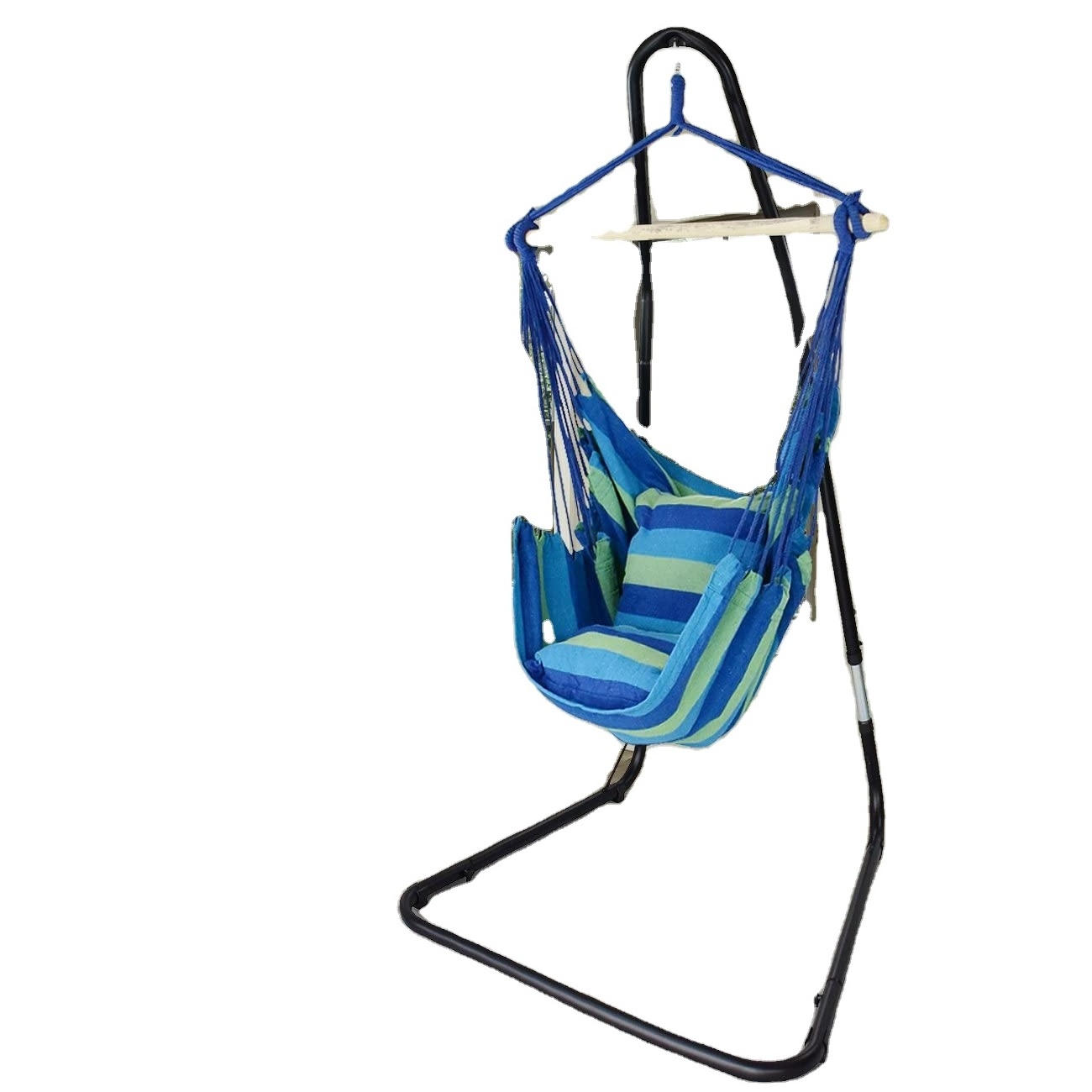 Adjustable Multiple Use Weather Resistant Curved Hammock Chair Swing Stand For Hanging Chair Lounger Indoor And Outdoor