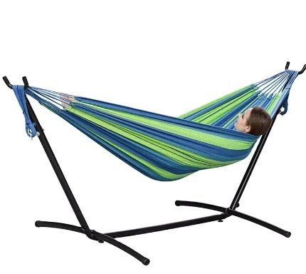 Portable Indoor Outdoor Garden Hamaca Colgante Travel Camping Hiking Swing Thick Canvas Bed Hammock Chair Wth Stand