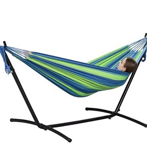 Portable Indoor Outdoor Garden Hamaca Colgante Travel Camping Hiking Swing Thick Canvas Bed Hammock Chair Wth Stand