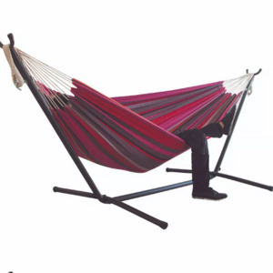 Folding stainless steel canvas hammock with stand free Standing Double Hammock