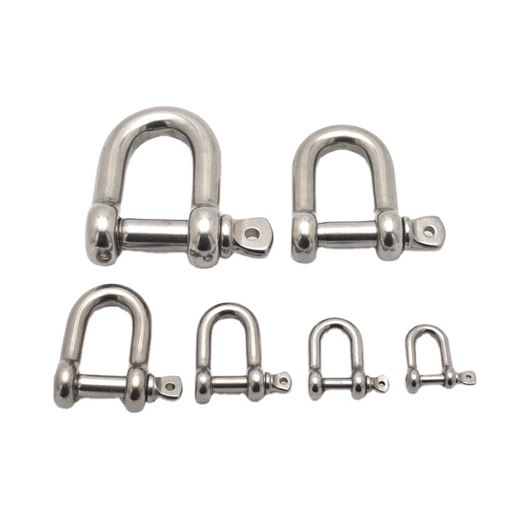 High-strength stainless steel marine d shackles heavy duty d shackle d ring shackles