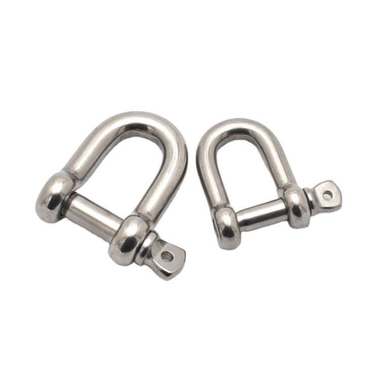 High-strength stainless steel marine d shackles heavy duty d shackle d ring shackles