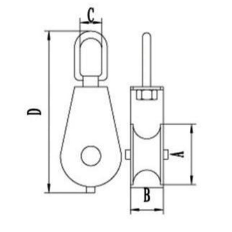 Multifunctional 304 316 stainless steel pulley rotate wire rope single pulley for lifting heavy equipment