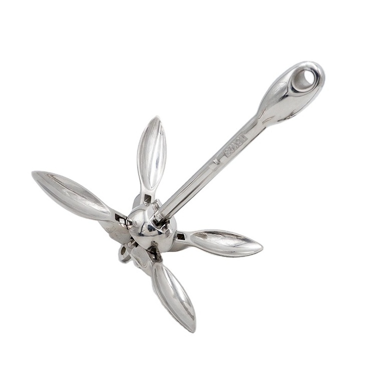 Boat accessories parts stainless steel stock goods grapnel folding boat anchor