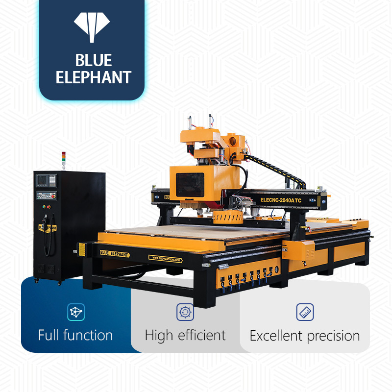 Blue Elephant CNC Automatic 2040 CNC ATC Wood Carving Machine with Tool Changer with Dill Head for Woodworking