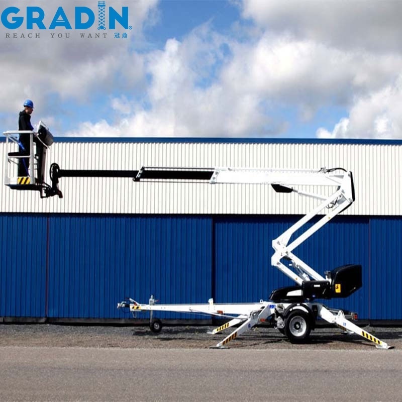 aerial platform nacelle elevatrice towable bucket lift cherry picker 20m aerial man lift boomlift