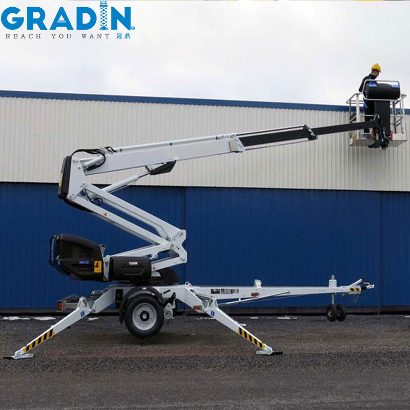 aerial platform nacelle elevatrice towable bucket lift cherry picker 20m aerial man lift boomlift