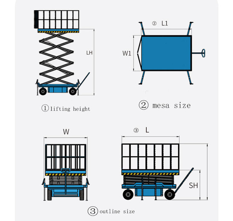 4m hydraulic scissor lift platform for cars Electric Hydraulic Mobile One Man Scissor Lift/Electric Scaffolding