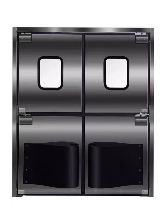 304 stainless steel double swing crash door Cold storage Commercial kitchen impact door free hands to open the door