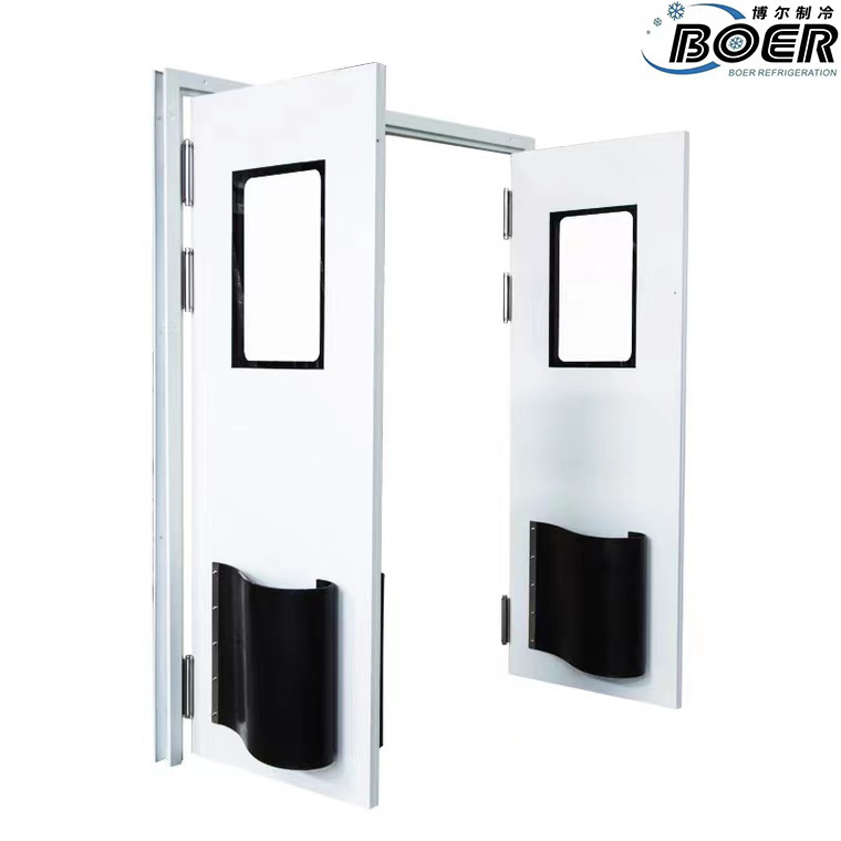 304 stainless steel double swing crash door Cold storage Commercial kitchen impact door free hands to open the door