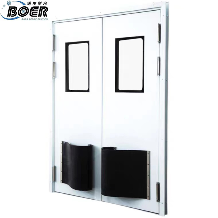 304 stainless steel double swing crash door Cold storage Commercial kitchen impact door free hands to open the door