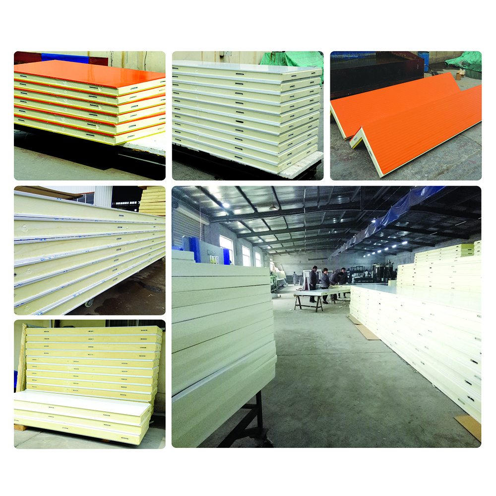 Low price 75mm Polyurethane Foam Metal Wall Panel Insulated PU Sandwich Panels Exterior Wall Siding Panels for cold storage room