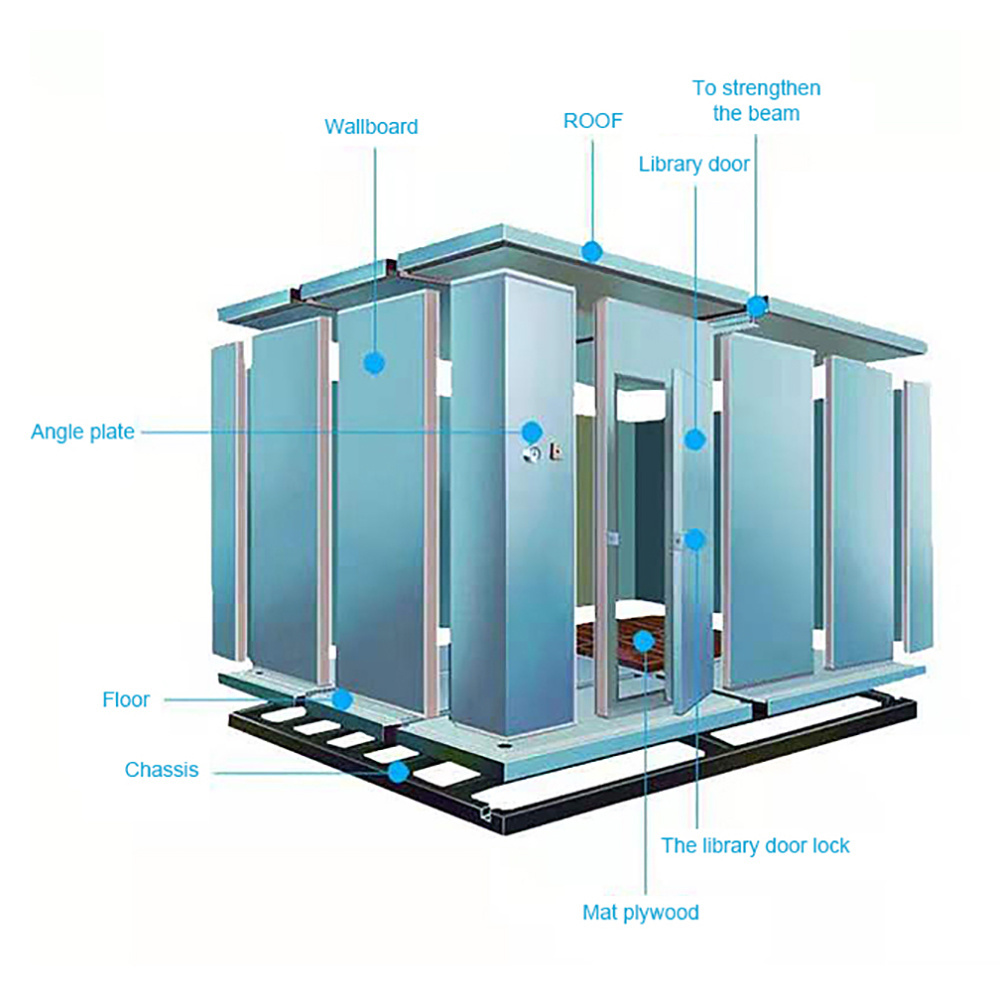 Custom size frozen food storage cooling room refrigerator cold room