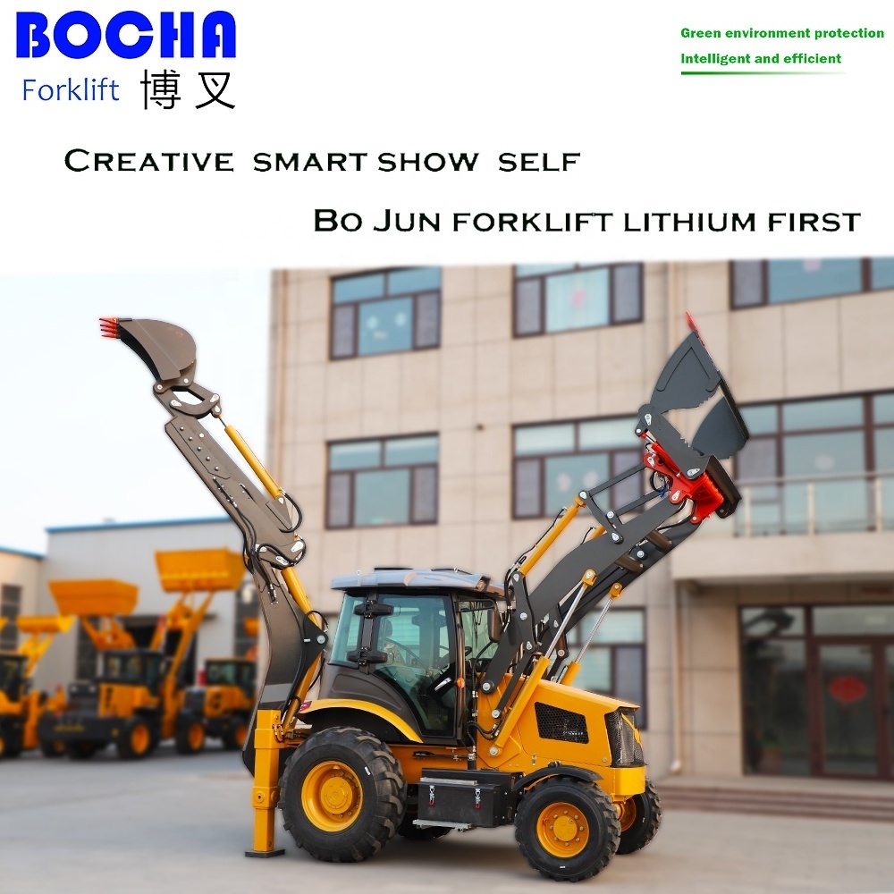 Multifunction Bo Jun 388 Chinese Backhoe Loader diesel Multifunction excavator mini compact backhoe loader hot sale