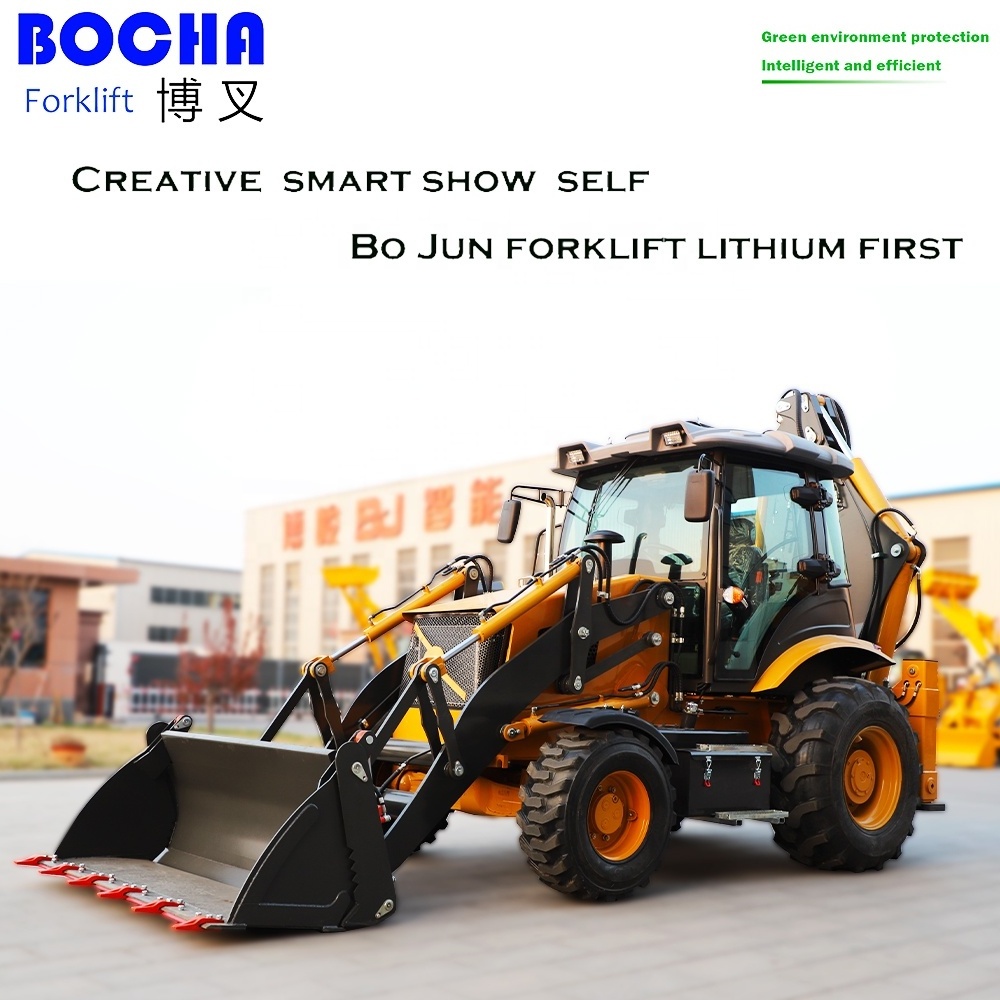 Multifunction Bo Jun 388 Chinese Backhoe Loader diesel Multifunction excavator mini compact backhoe loader hot sale