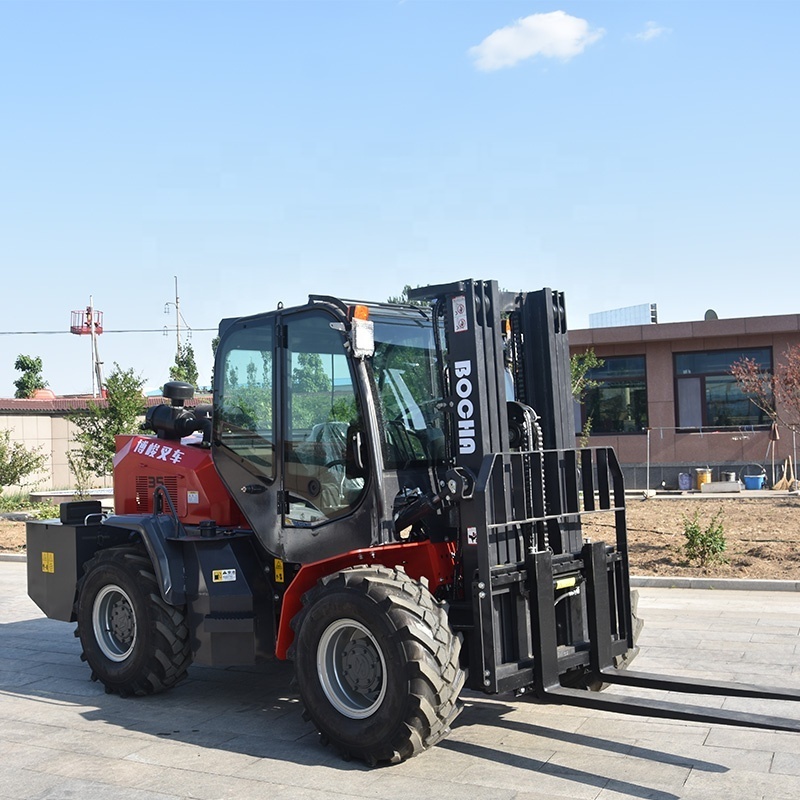 Multi-purpose BOJUN CPCDY35SS off-road forklift 3.5 ton articulated 4x4 all terrain diesel forklift cheap price for sale