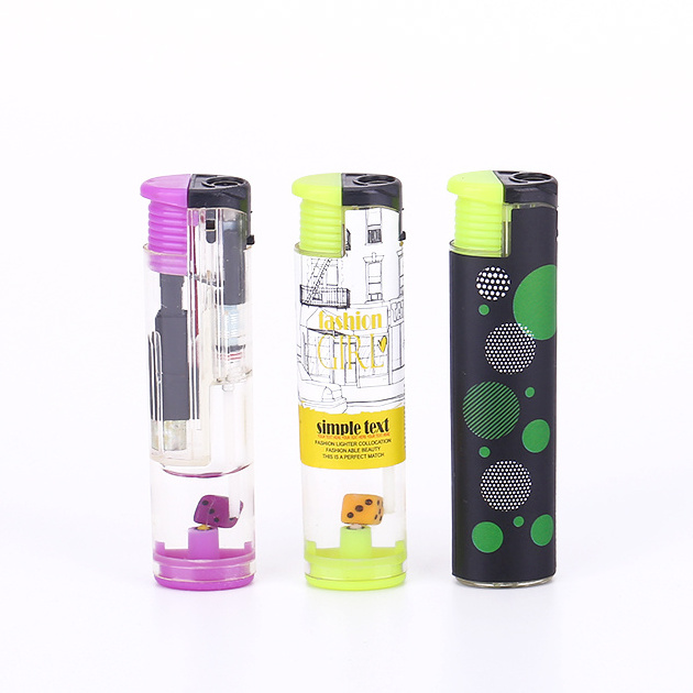 tube round slim electronic dice lighter thickened gas tank and strictly quality controlled