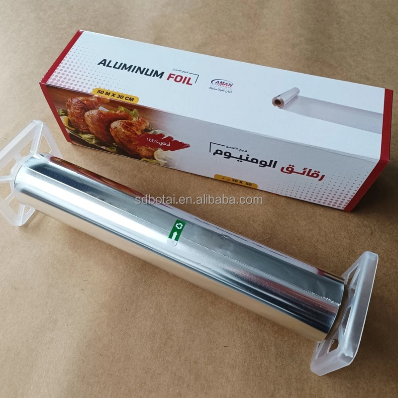 Aluminum Foil BBQ Alu Foil Roll Heavy-duty Multipurpose Use Food Grade Kitchen Aluminum Foil Jumbo Roll