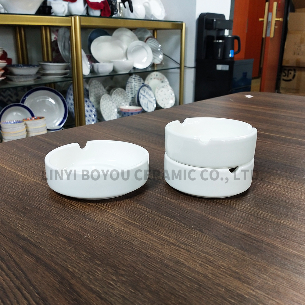 high quality white porcelain ashtray for wholesale and home your logo acceptable popular ceramic ashtray