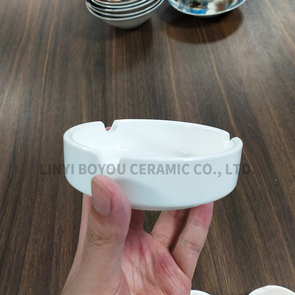 high quality white porcelain ashtray for wholesale and home your logo acceptable popular ceramic ashtray