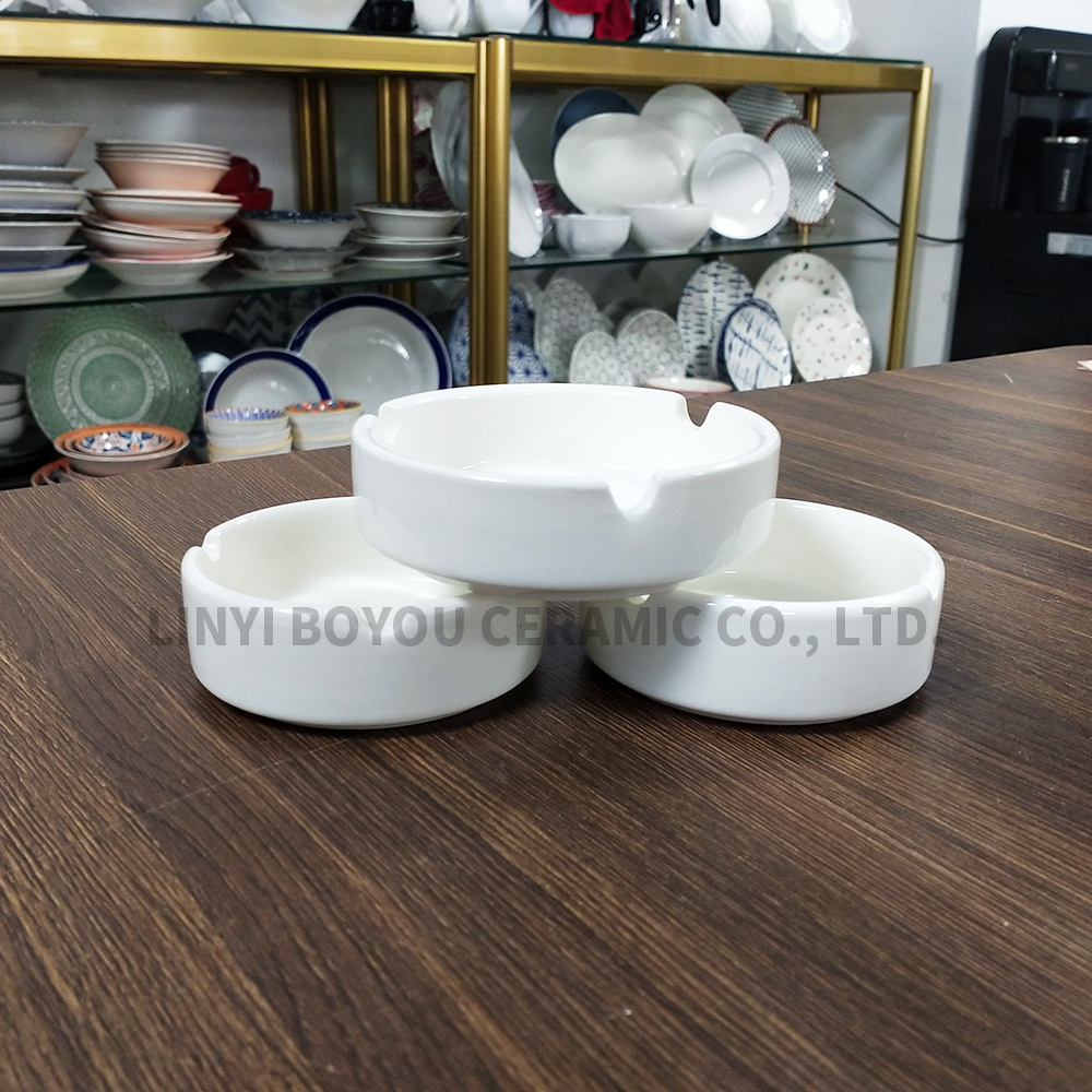 high quality white porcelain ashtray for wholesale and home your logo acceptable popular ceramic ashtray