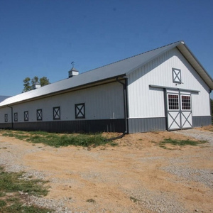 Prefabricated  Modern Design Long Life Easy Assembly Steel Structure Horse Barn with Indoor Riding Arena