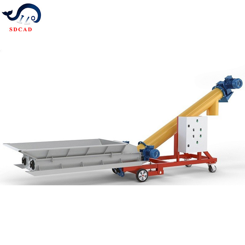 SDCAD Brand screw auger chip conveyor screw conveyor auger blade screw conveyor and hopper