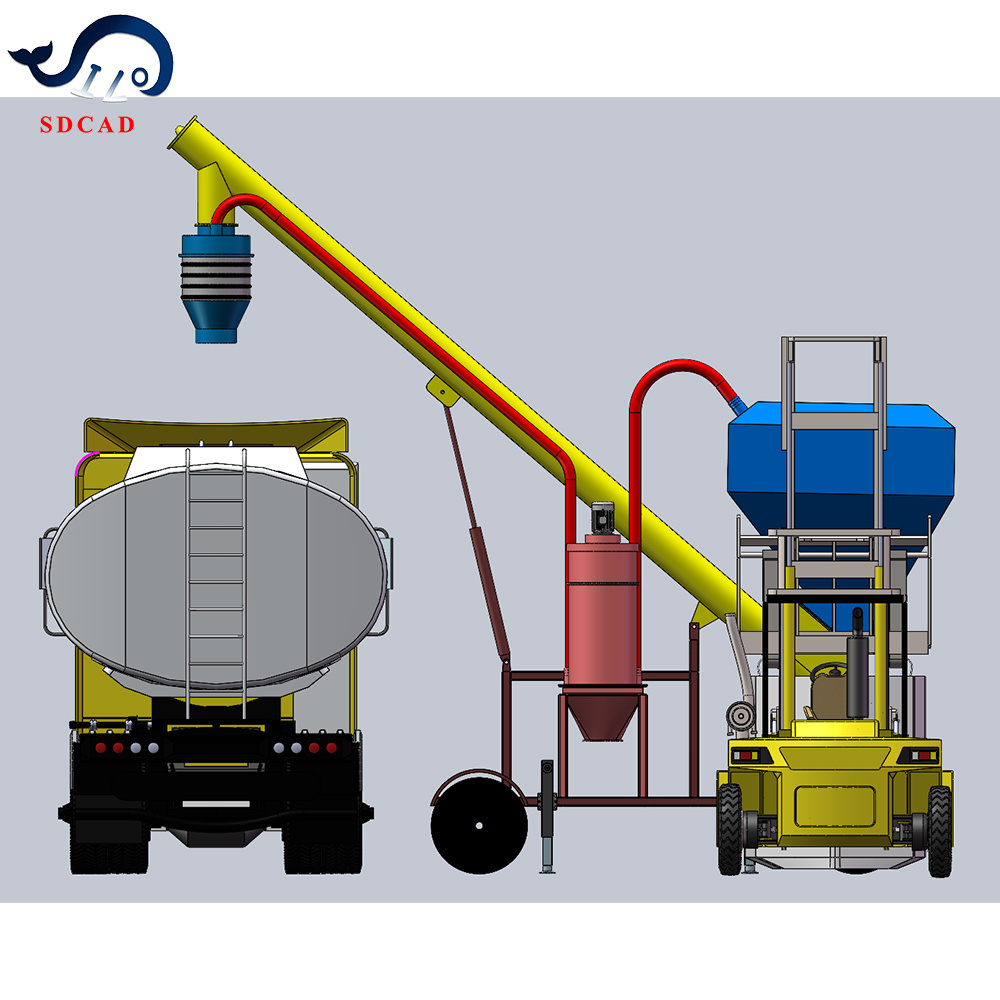 SDCAD Brand Dry ash bulk machine ash warehouse loading mobile bulk truck loading system