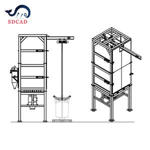 SDCAD cement silo  Lime Stone Powder Silica Sand Toner cement fertilizer ton bag unpack ton bag feeding station