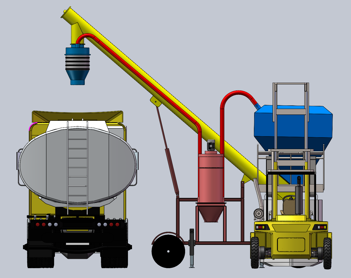 SDCAD Brand Bulk telescopic device Mobile Bulk Truck Loading Systems  bulk material loading  unloading