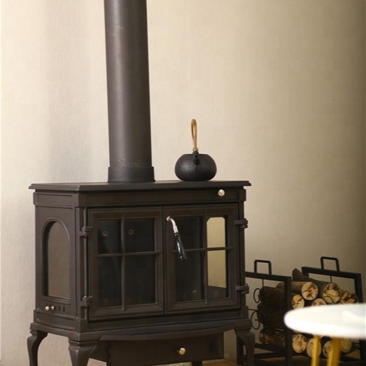 2022 Custom Wholesale Double Door Cast Iron Stove Indoor Wood Heaters Wood Fireplace Stove