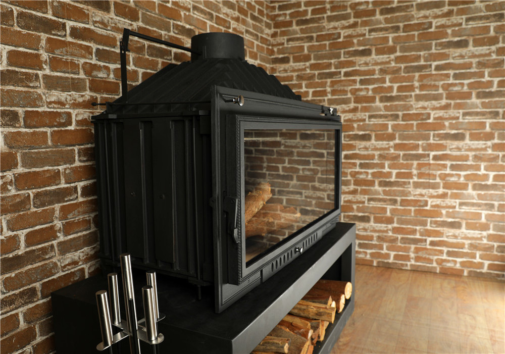 Modern Decorative Design Wood Fireplace Indoor Steel Fireplace Flame